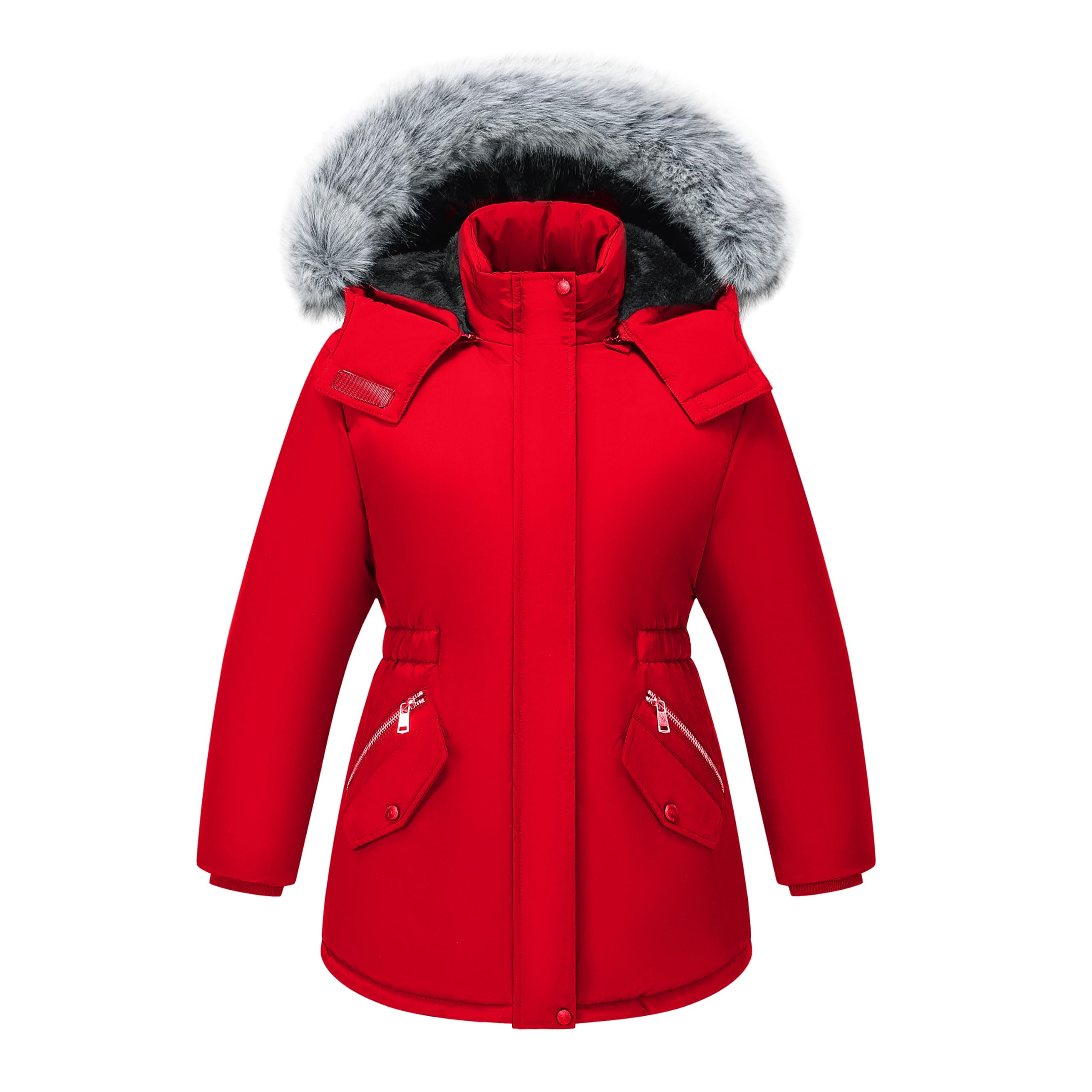 WULFUL Girl’s Winter Parka Coat Long Waterproof Warm Fleece Puffer Jacket