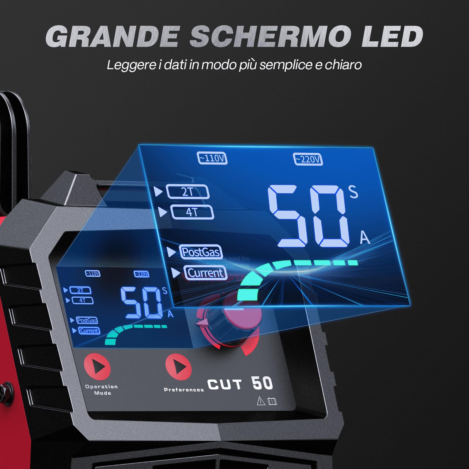 ARCCAPTAIN Taglierina al plasma 50 Ampere taglierina al plasma con IGBT Max. taglio 20 mm con postflusso e 2T/4T