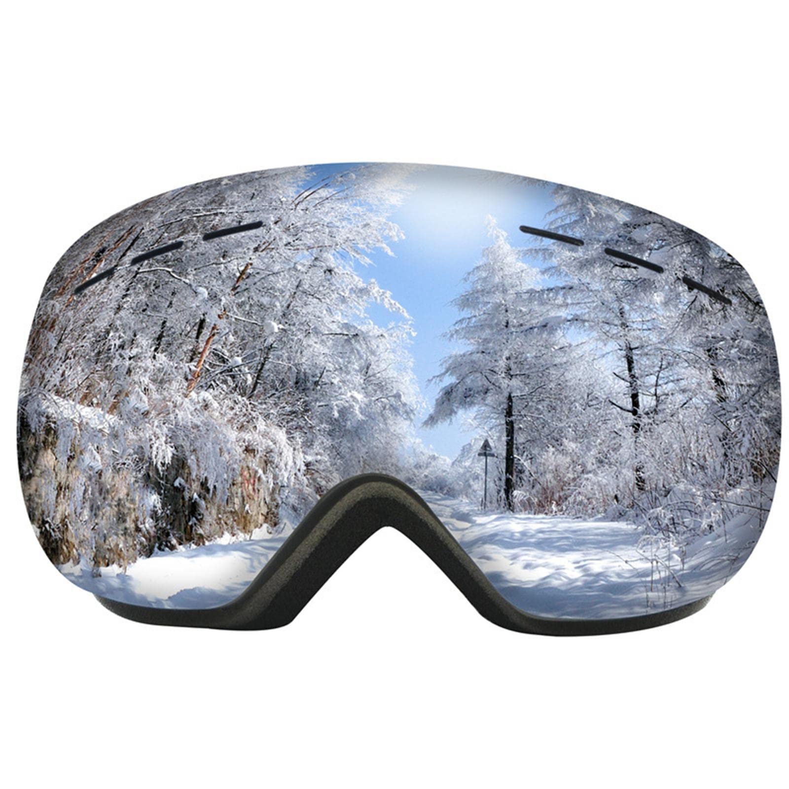 Gafas de Esquí con Lentes Protectoras Desmontables, Protección, Resistentes Al Viento Y Al Polvo, Ideales para Patinaje, Motos de Nieve Y Motocross, Lentes Rojas, Marco Rojo