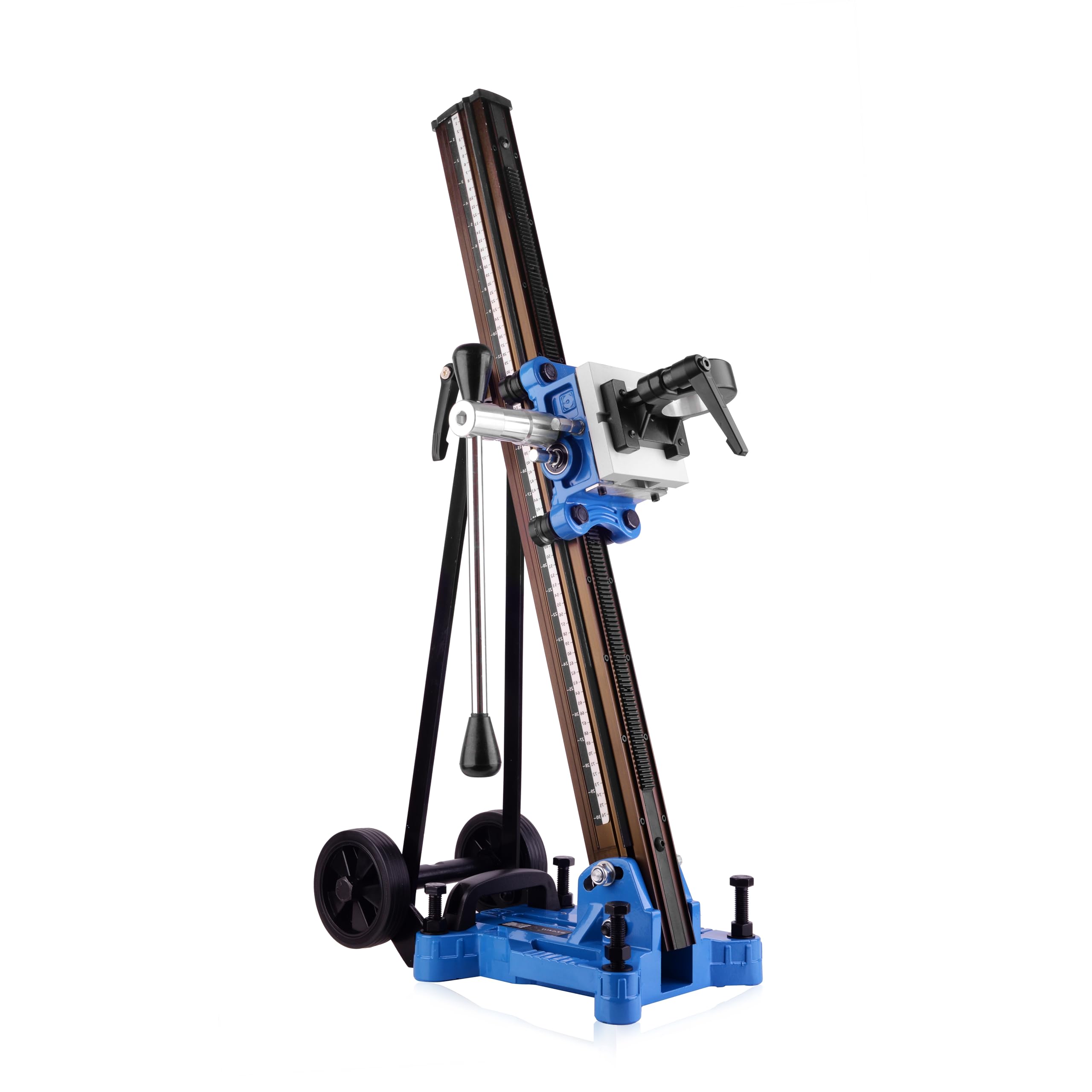 STAKO Obrotowy stojak wiertarski o 45° do wiertarki rdzeniowej z zaciskiem montażowym 60 mm – maks. średnica wiercenia Ø 350 mm – stojak wiertarski rdzeniowy 16 kg – wysokość podnoszenia 76 cm –