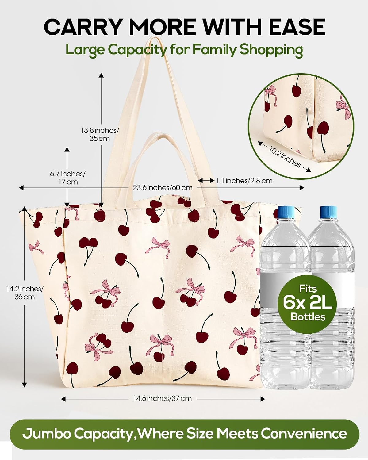 Miss Adola Extra Large Canvas Grocery Tote Bag
