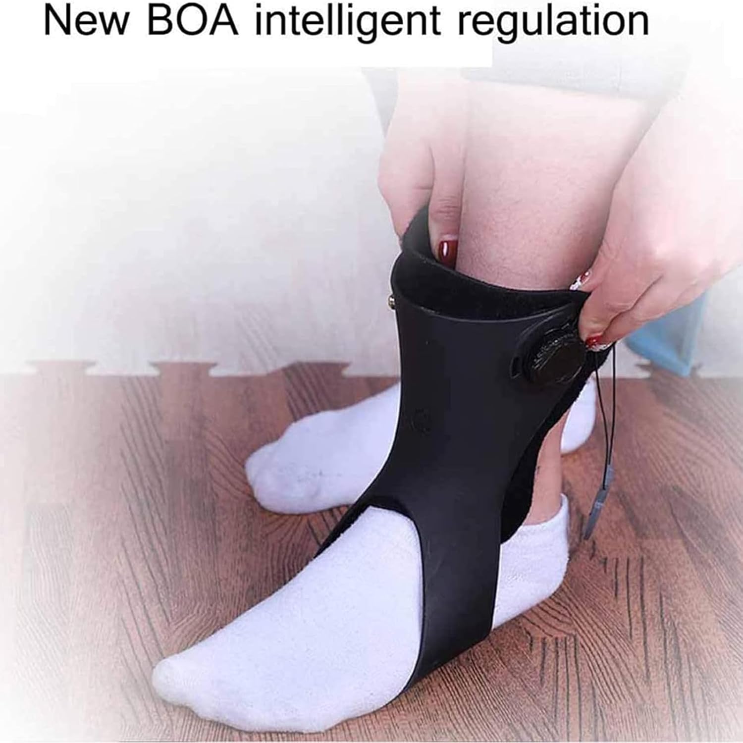 Foot Drop Orthosis, AFO Ankle Orthosis Splint Support, Adjustable Foot Drop Brace Corrector, for Improved Walking Gait, Pain Relief,for Hemipleia Stroke Shoes Walking,Left,XL
