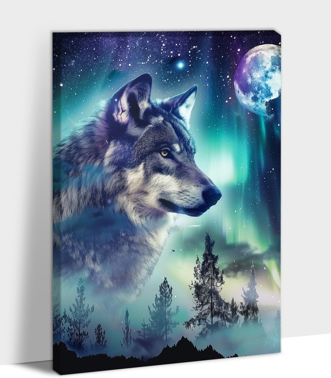ANRUOXI The Tale of Two Wolves Wall Art Canvas Framed - Motivational Quotes Wolf Pictures Wall Decor for Bedroom, Black and White Wolf Wall Art Canvas Print Ready To Hang 18x24inches