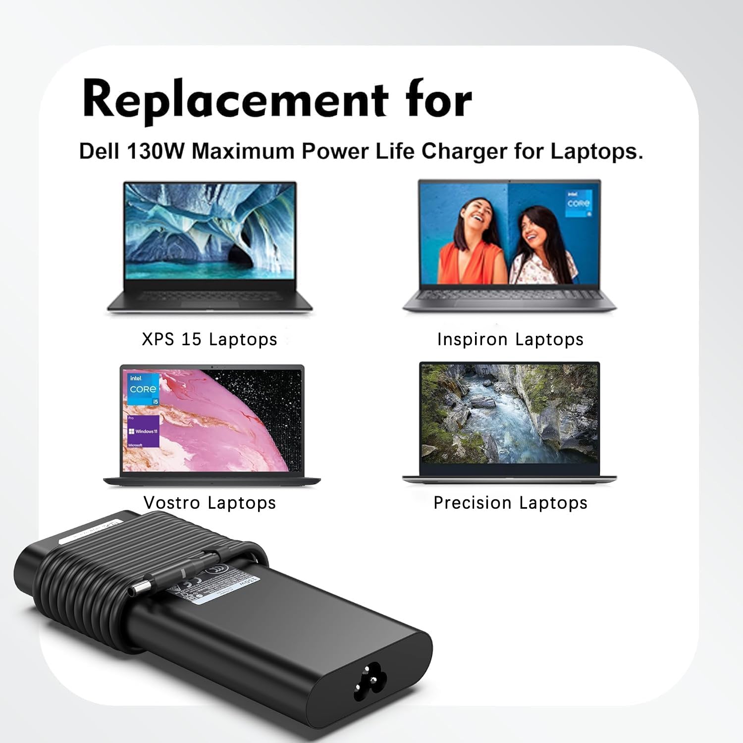 Chargeur Pour Ordinateur Portable Dell XPS 15 - AIHONTAI - 130W 19.5V 6