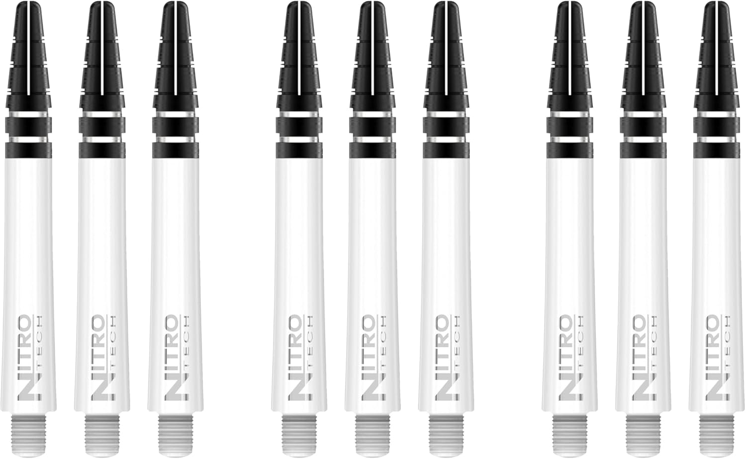 RED DRAGON Nitrotech Medium Shafts - Solid Black - 3 Sets per Pack (9 shafts in Total) Checkout Card