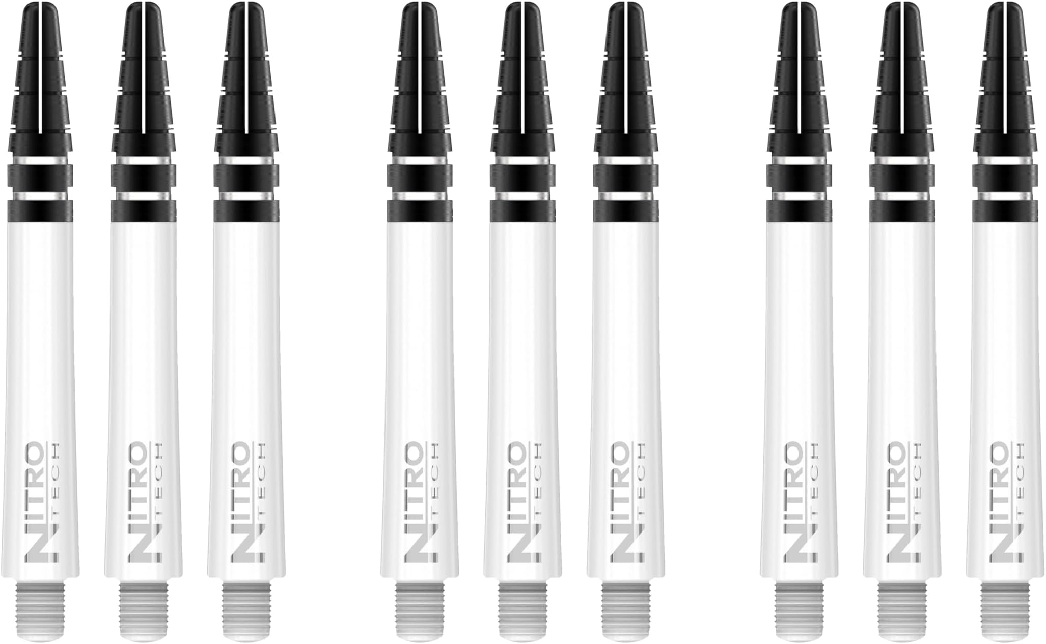 RED DRAGON Nitrotech Medium Shafts - Solid Black - 3 Sets per Pack (9 shafts in Total) Checkout Card