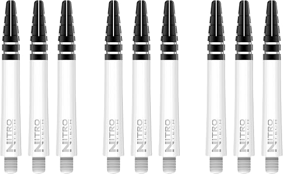 RED DRAGON Nitrotech Dart Shafts - Transparent Polymer Stems with Flight Locking System for Secure Flight Retention - Available in Short, Intermediate & Medium Sizes and Multiple Colors