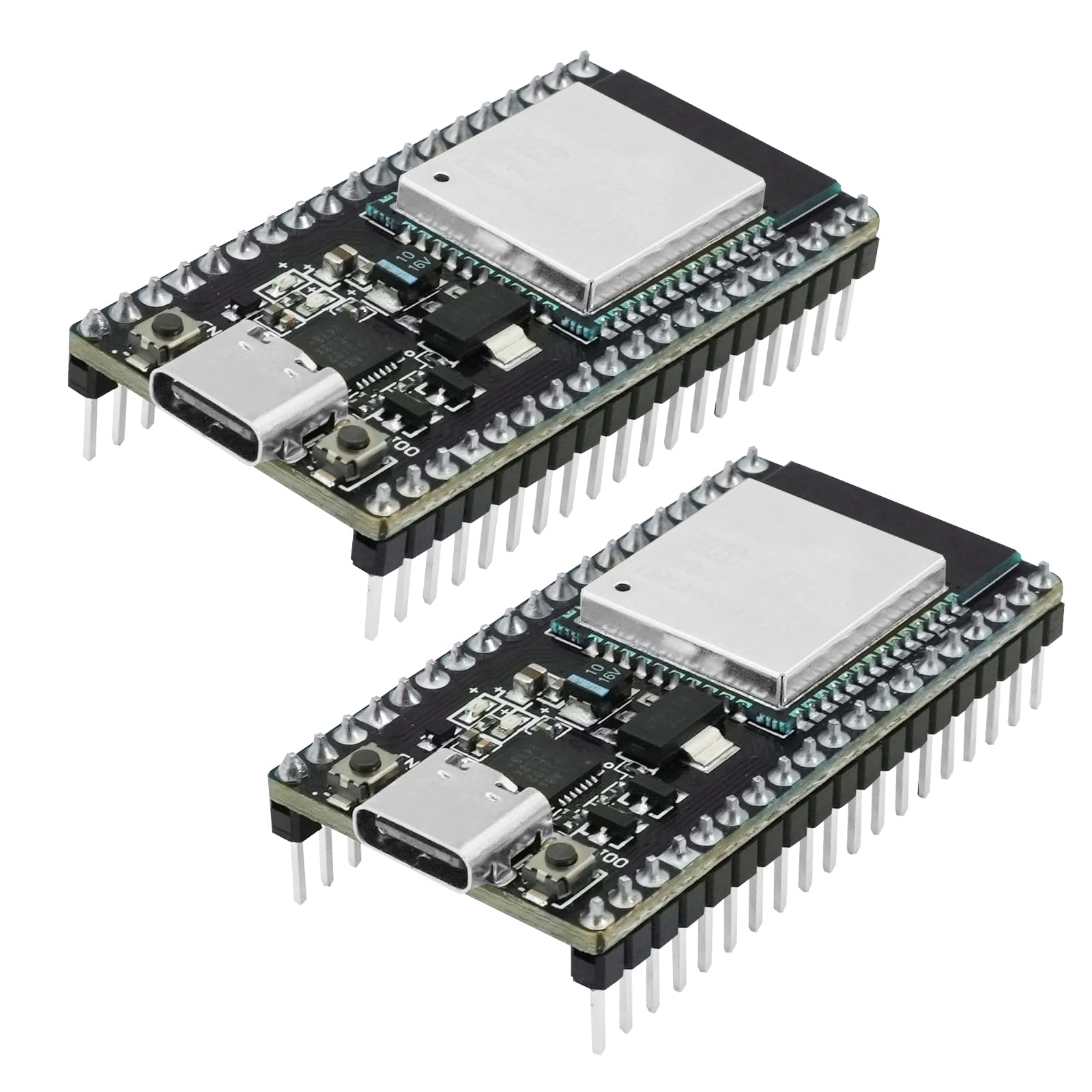 2PCS 30PIN Nodemcu ESP32 CH340 Schede di sviluppo, ESP 30 Pins ESP ESP WROOM 32D Modulo 2.4 GHz WIFI + Bluetooth Basso consumo Typ-C Interfaccia Compatibile con Arduino
