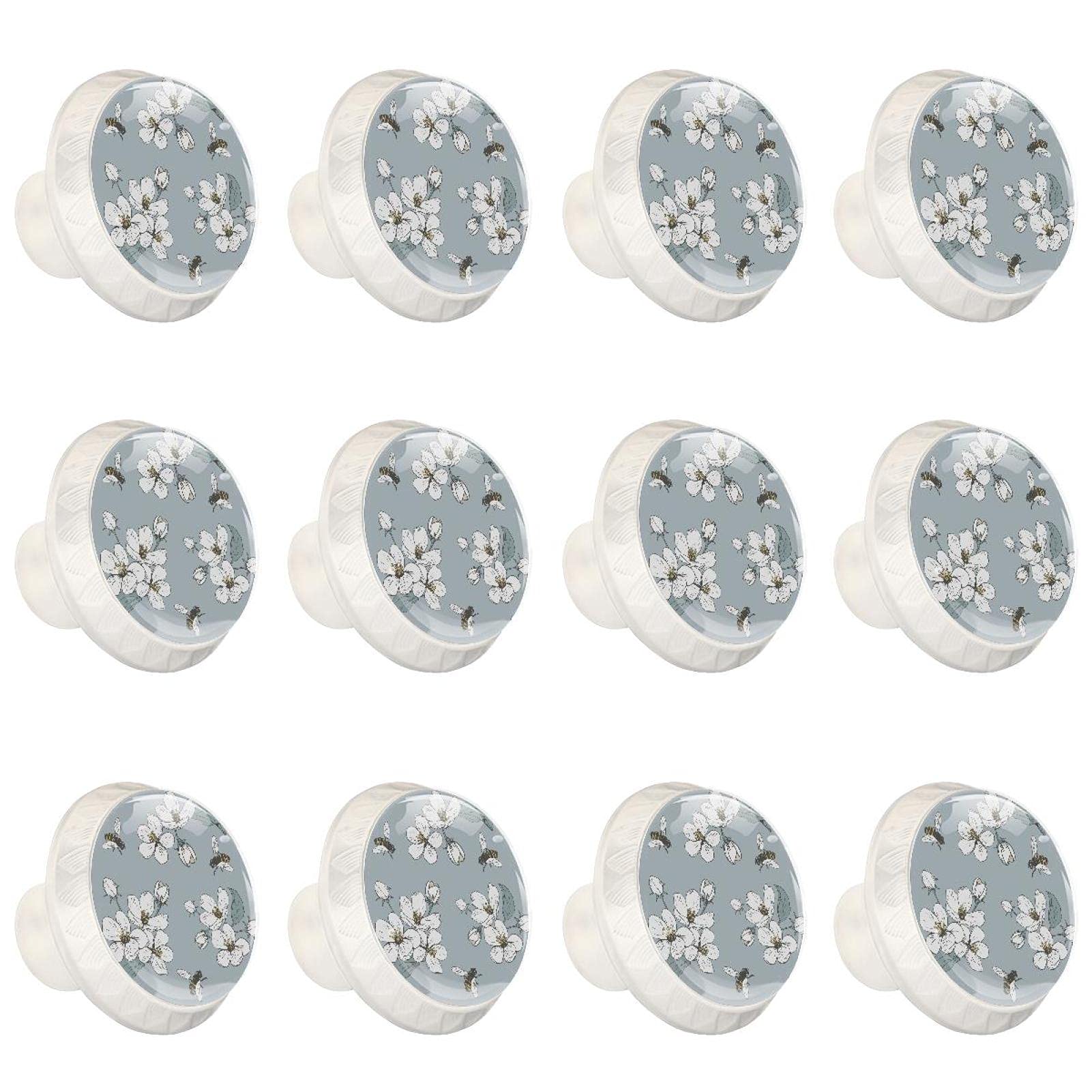 Boutons décoratifs ronds de meuble Arbre en fleurs pour tiroirs de placard