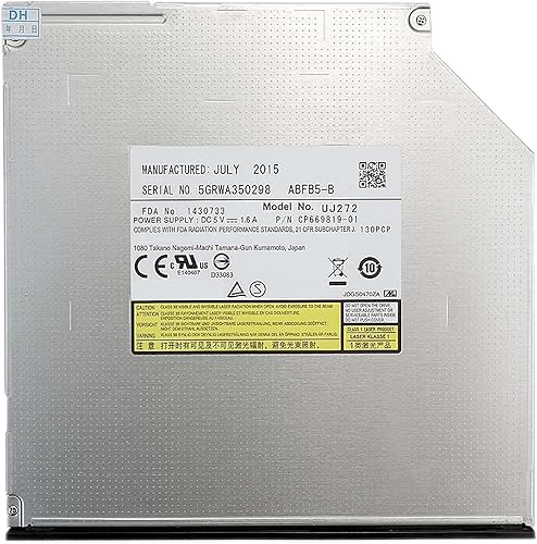 Quemador Blu-ray 3D UJ-272 0.374 in SATA 6X Grabador Bluray de doble capa Super Slim Unidad óptica interna compatible con portátil Panasonic Soporte