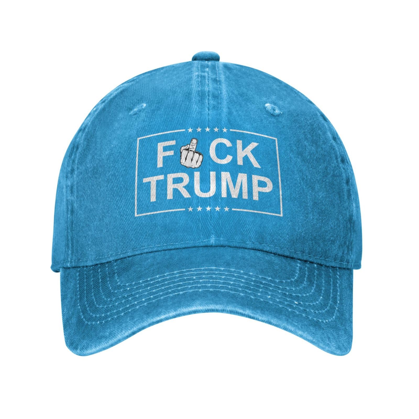 Anceky Unisex Blue Anti Trump Fuck Trump Hat For Men Baseball Caps Vintage Cap