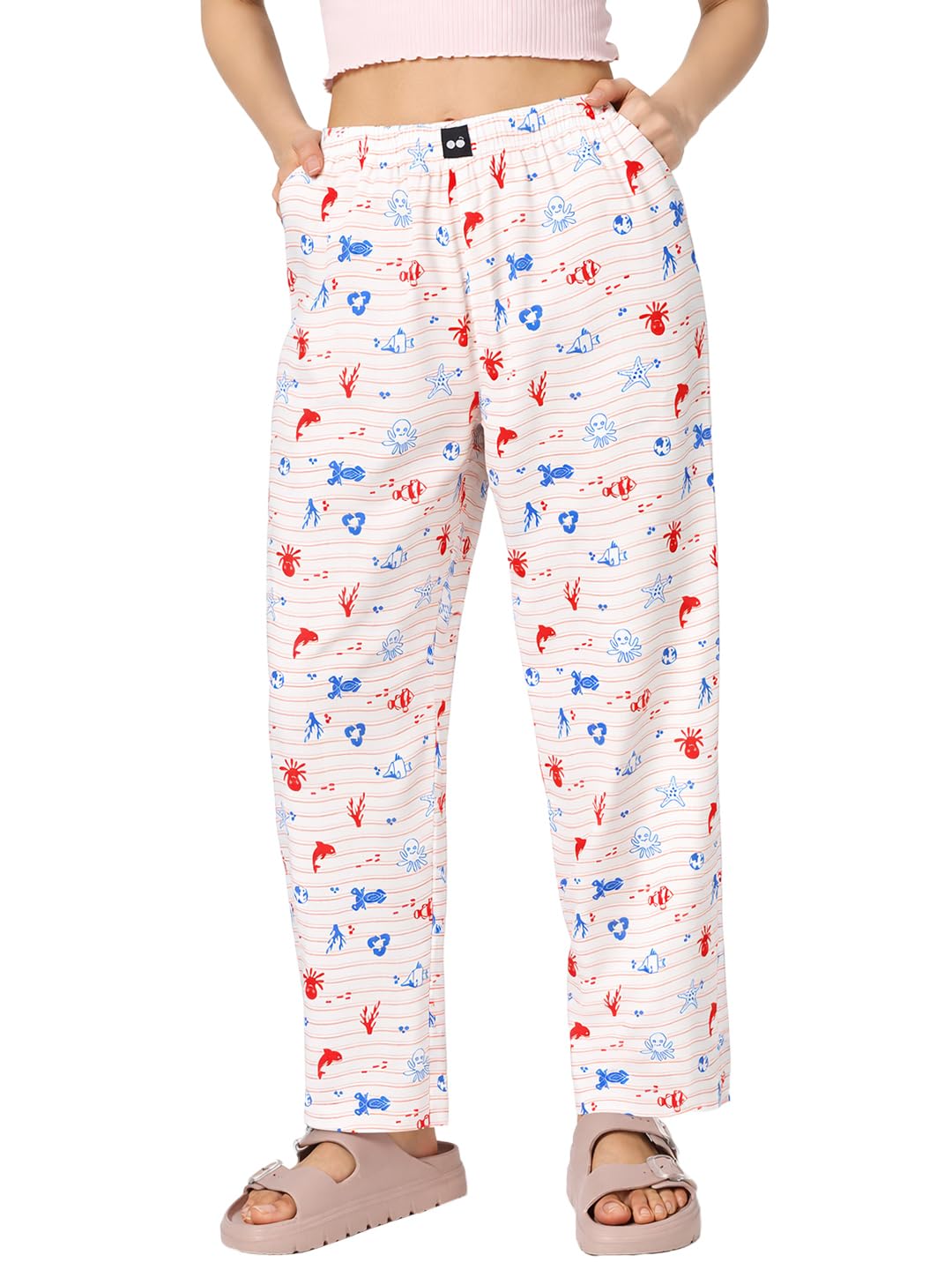 bewakoof Women's All over printed Regular Fit Cotton-Poplin Pyjama-picture-17