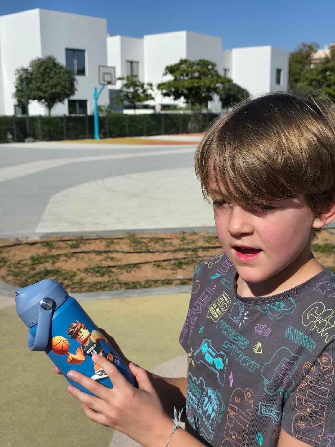 DRNK Bubblebottle | 18oz Insulated Stainless Steel Waterbottle with Straw and Wide Mouth | Protective Silicone Base | Leak-Proof Durable Kids Bottle for Sports & School (Alpha) - Image 4