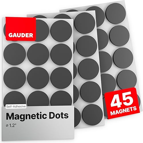 GAUDER Puntos magnéticos grandes  Imanes adhesivos flexibles (cada uno de 1.2 pulgadas)  Calcomanías magnéticas