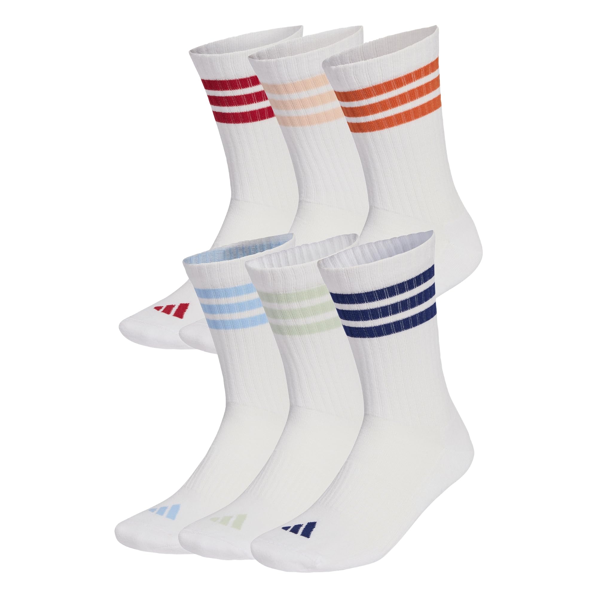 Adidas Unisex Blanc Football Socks 3-Stripes Essentials (X6)