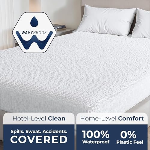 Miniatura 8 de PAULATO BY GA.I.CO - Protector de colchón impermeable para cama de tamaño matrimonial, transpirable, sin ruido, hipoalergénico, lavable a máquina,