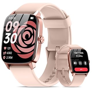 Smart Watch for Men Women Bluetooth Call, 1.85" HD Touch Screen AI Voice Smartwatch, Fitness Tracker with Sleep/Heart Rate Monitor, IP68 Waterproof, 100+ Sports Modes for Android & iOS - Amazon product rated Grade A