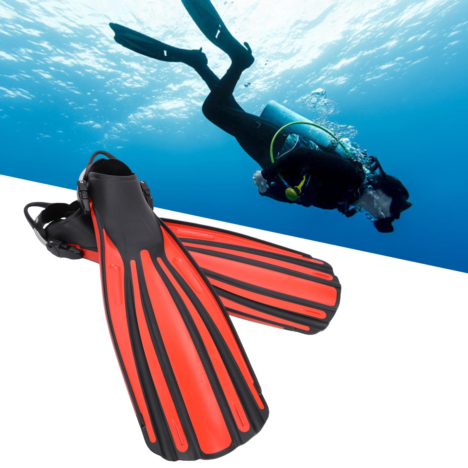 Keenso Pinne per Immersione, Pinne in Gomma Termoplastica Comode e di Lunga Durata con Design Regolabile per una vestibilità per il Nuoto, le Immersioni, il Surf