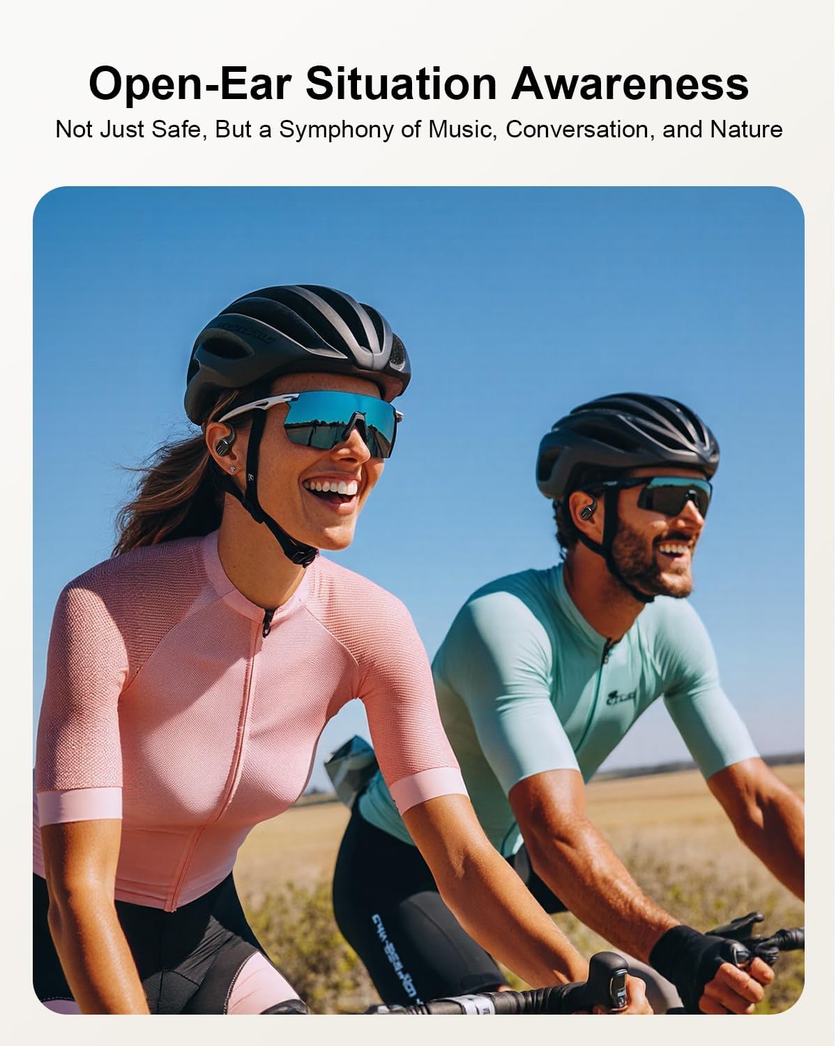 Open Ear Headphones Wireless Bluetooth 60H Playtime, IPX7 Waterproof Open Ear Earbud with Ear Hooks, Running Headphones Bluetooth 5.4 Ear Buds with Mic, Sport Headset for Cycling, and Workouts, Black - Image 7