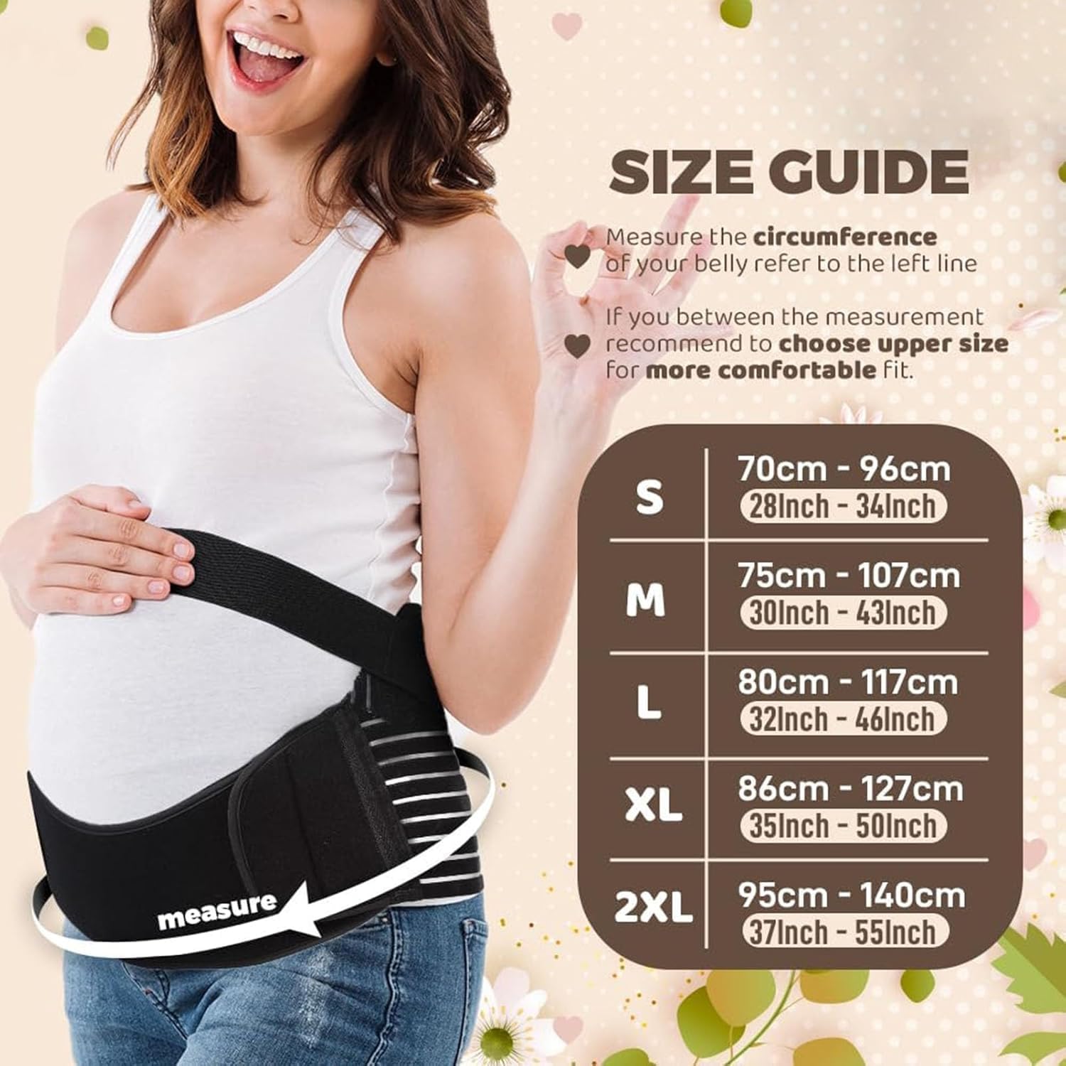 Mutterschaftsstützgürtel, Stützgürtel Für Schwangere Frauen, Band Bauch Pregy Gürtel Zur Unterstützung Von Bauch, Taille, Becken Und Rücken, Skin, L