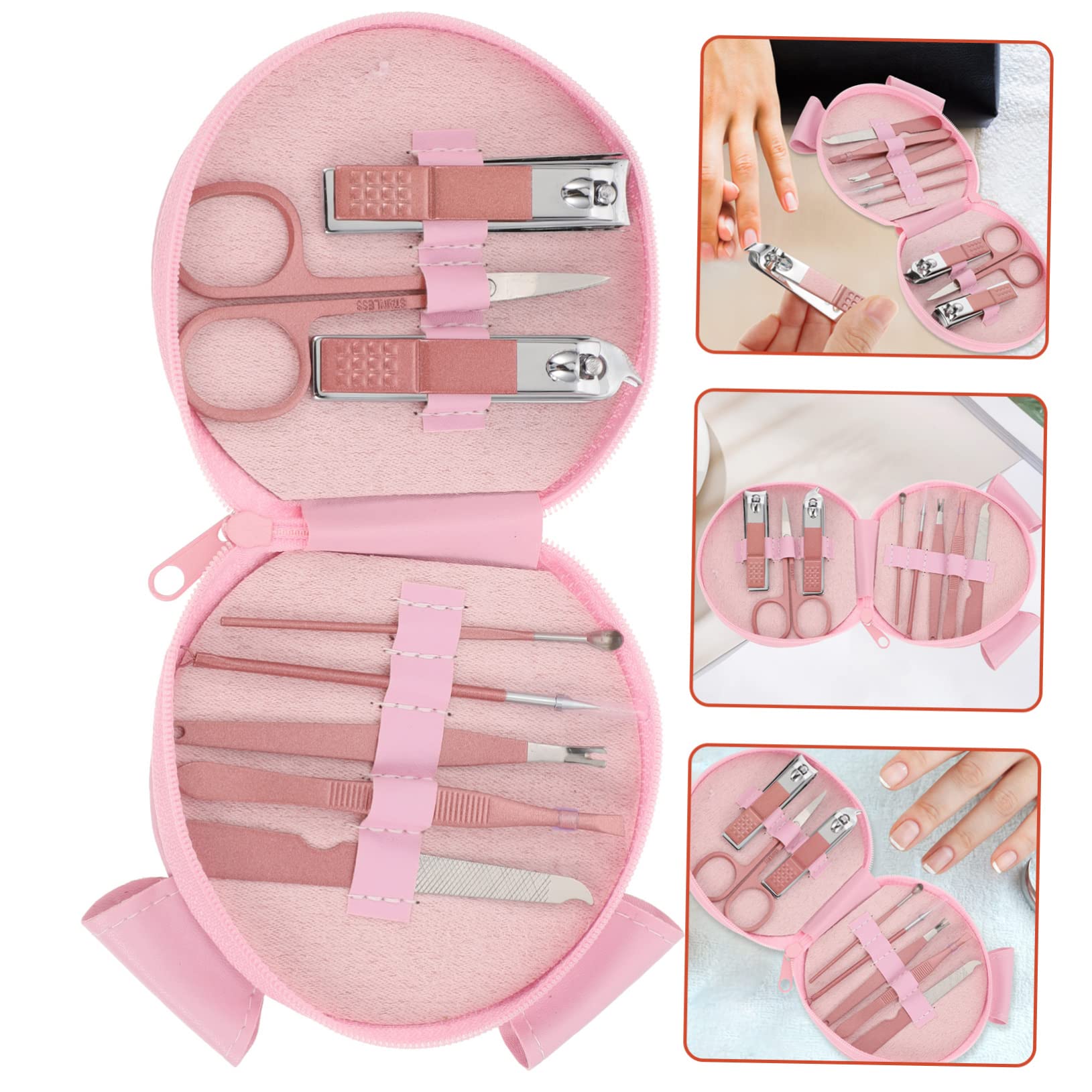 Healeved 4sets Kit Per Manicure e Pedicure Custodia Cartoon Set Per Unghie Inossidabile e Portatile Per