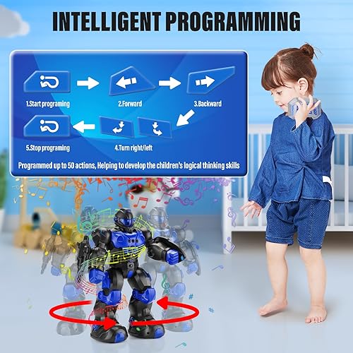Miniatura 4 de Robot Toys for Kids 6-8 Programmable Remote Control Robots with Intelligent Gesture Sensing, Rechargeable Smart Dancing Robot for Ages 3 4 5 6 7 8