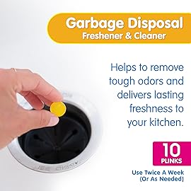 Plink Garbage Disposer Cleaner, Freshener & Odor Removing Balls, Washes Away Foul Odors, Easy to Use - Fresh Lemon Scent, 10 Uses