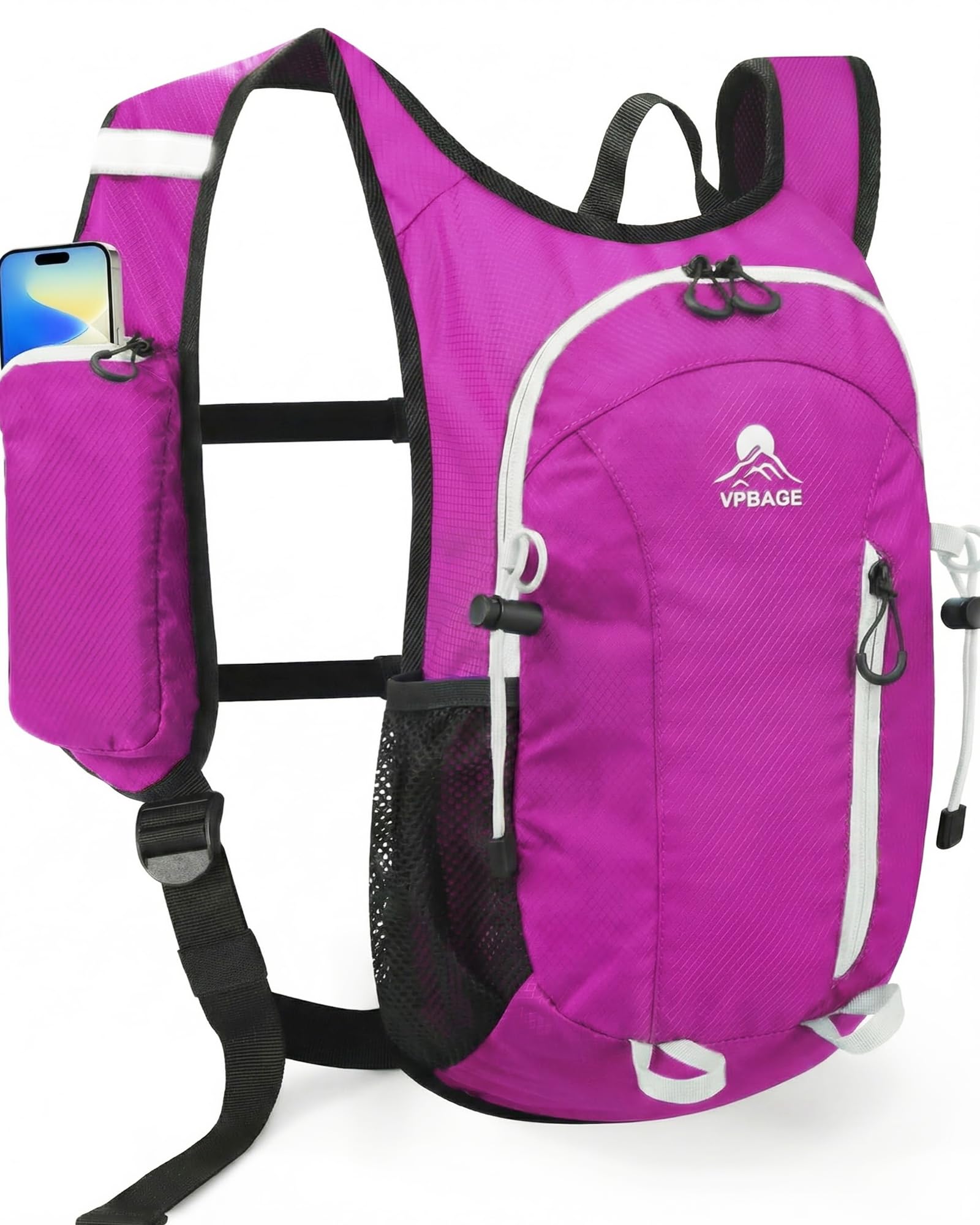 Foldable Small Hiking Backpack with 3 Strap Pockets – Lightweight 300D Spill-proof Daypack for Men Women – Packable Small Travel Backpack with Chest