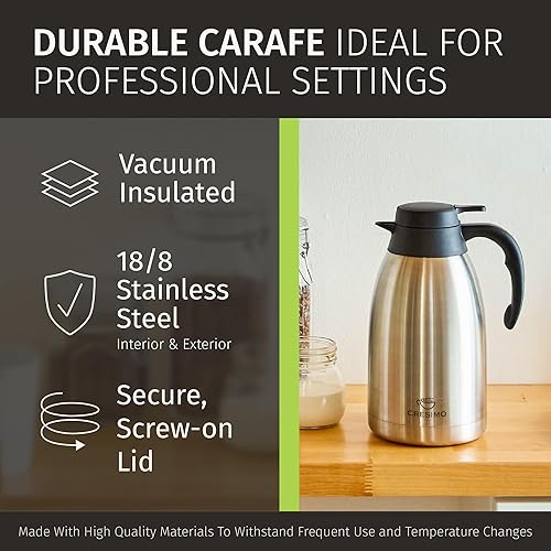 Miniatura 7 de Recipiente térmico de acero inoxidable de 68 onzas recipiente térmico en vacío de doble pared 12 horas de retención del calor 2 litros