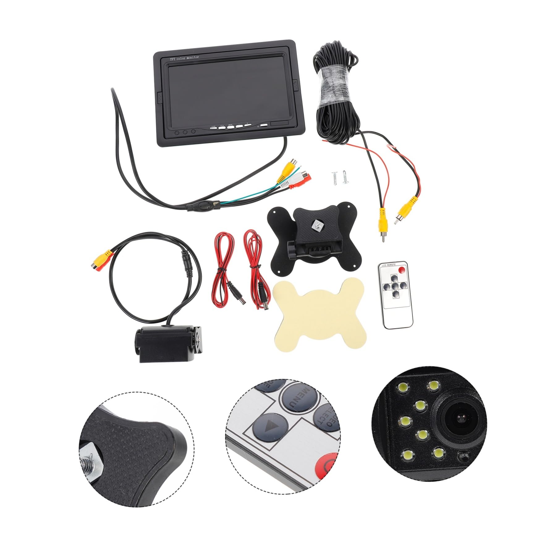 Veemoon Écran De Recul avec Caméra Étanche pour Sécurité Automobile Installation Facile Compatible Pal Ntsc pour Voitures Et Camions