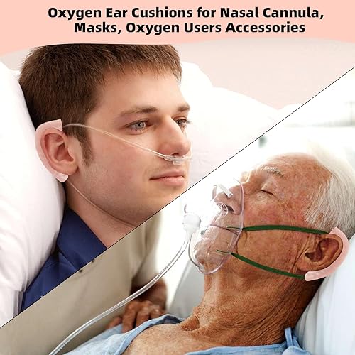Miniatura 5 de Paquete de 4 almohadillas nasales de cánula para los oídos, protectores de oídos cómodos de satén para tubos de oxígeno, cánula de oxígeno,