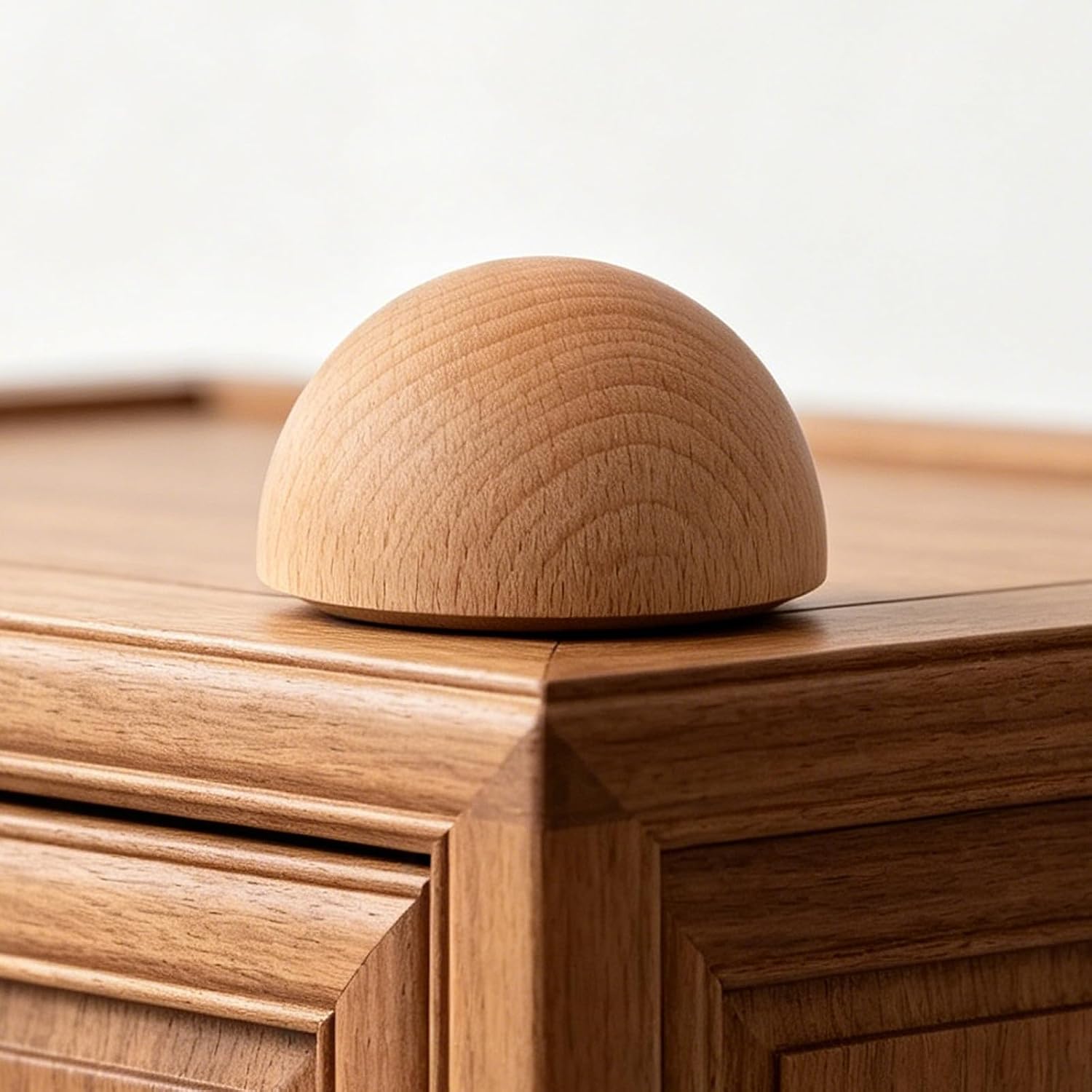 4pcs Unfinished Solid Wood Finials - 5cm/2'' Hemisphere Newel Post Caps for Bedpost & Flagpole Toppers, Decorative Baluster Finial for DIY Craft