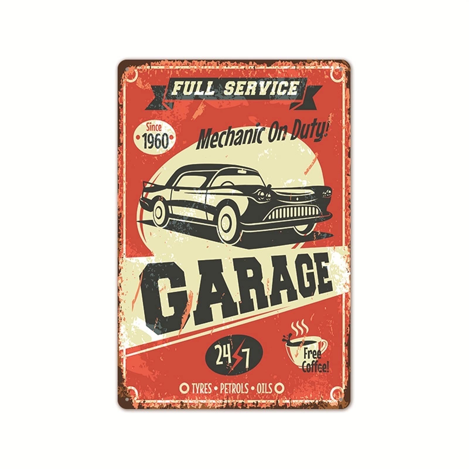 Amazon.co.jp: ブリキ看板 6枚セット 車 レトロ アンティーク 雑貨 
