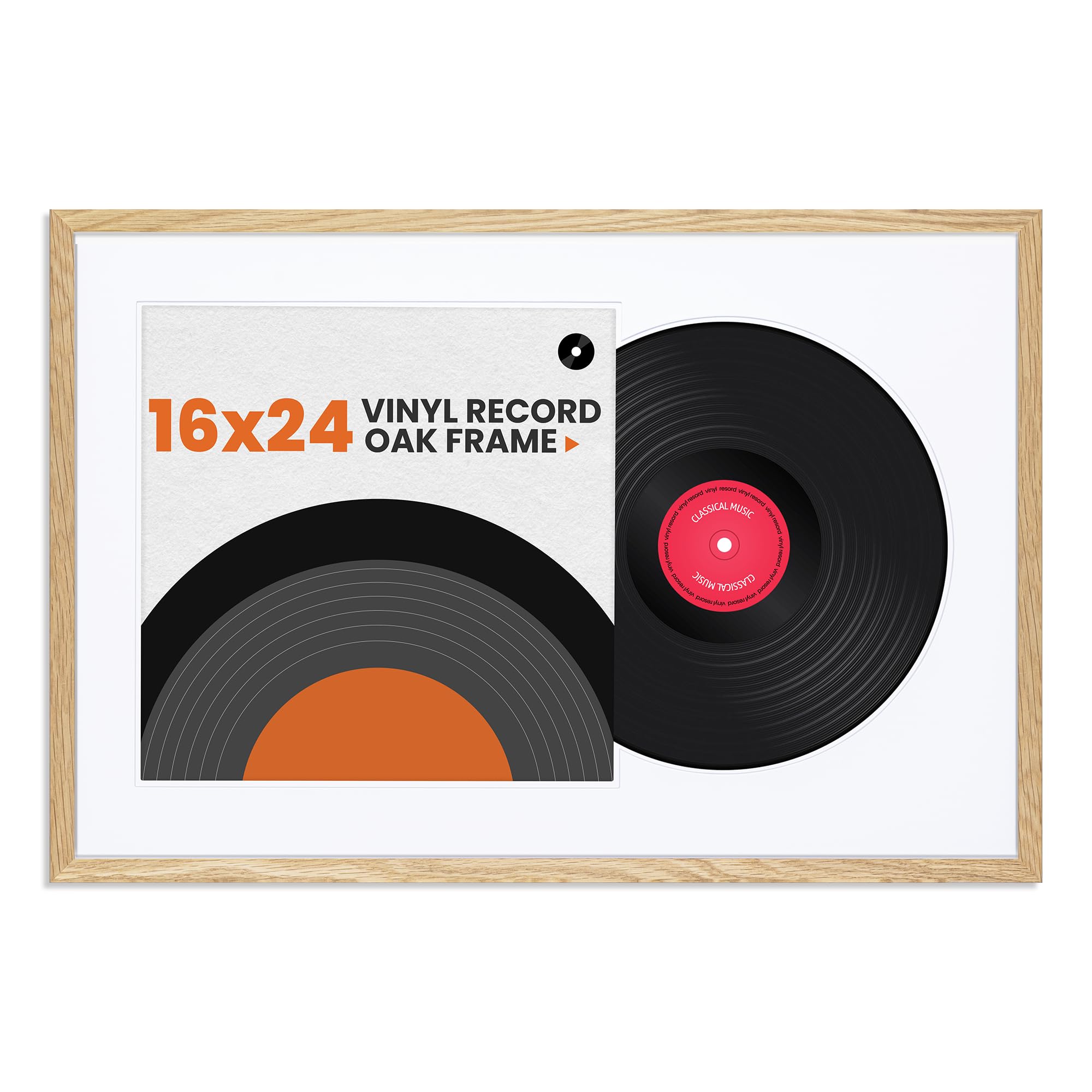 Amazon.com - Vinyl Record Frame Natural Oak Wood 24 x 16