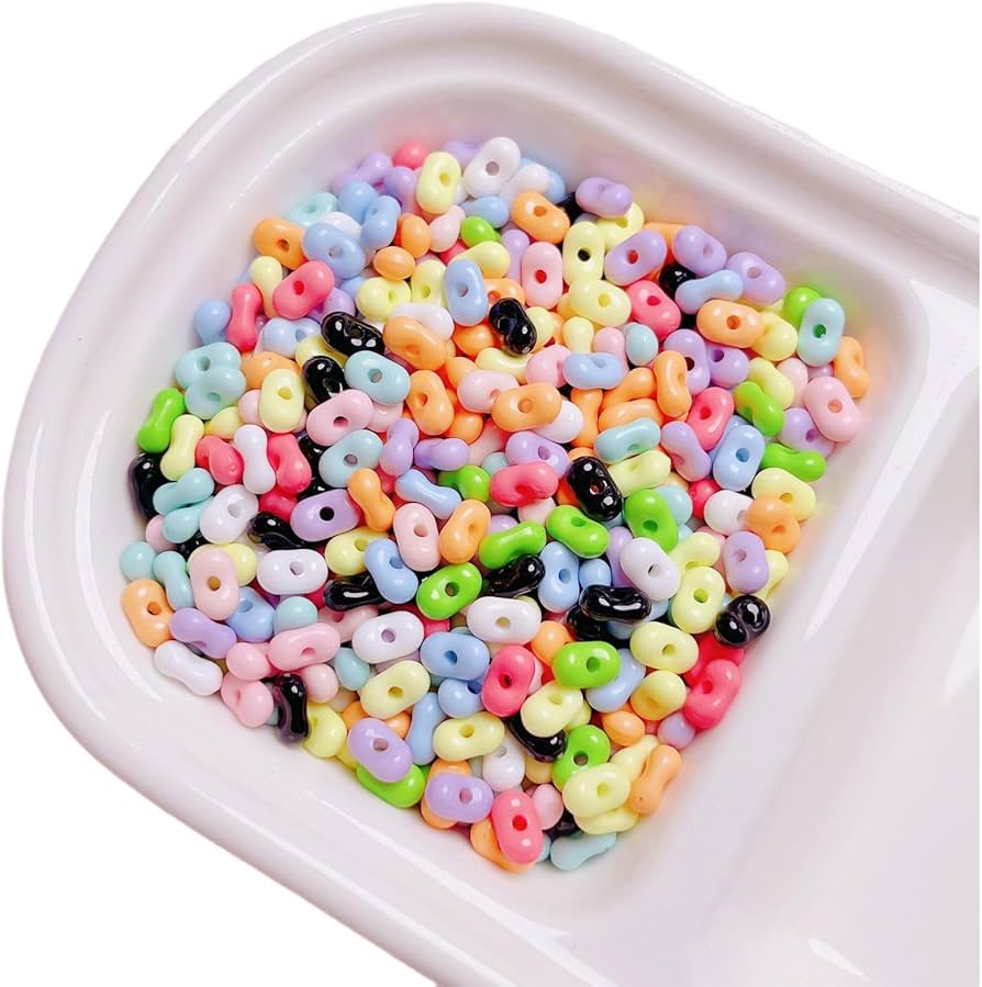 Amazon.co.jp: BDCPMT 1000個アクリルカラフルなピーナッツビーズ DIY