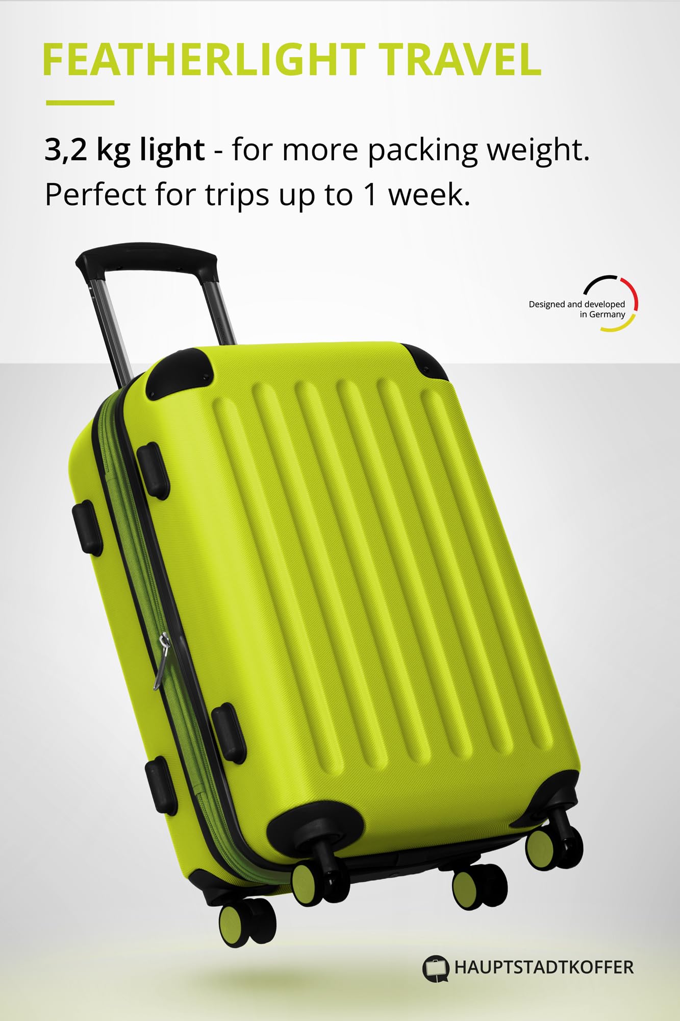 HAUPTSTADTKOFFER - Spree - Maleta rígida, Trolley expandible, Equipaje de Viaje, 4 Ruedas Dobles, TSA, 65 cm, 74 litros, Champán — view 411