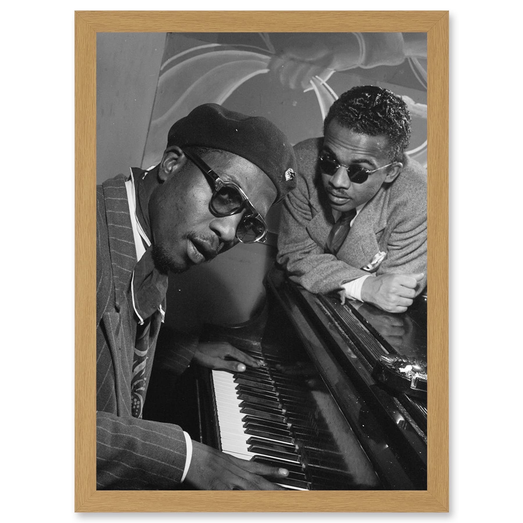 Thelonious Monk Jazz Legend Piano Black & White A4 Framed Wall Art Print by Artery8