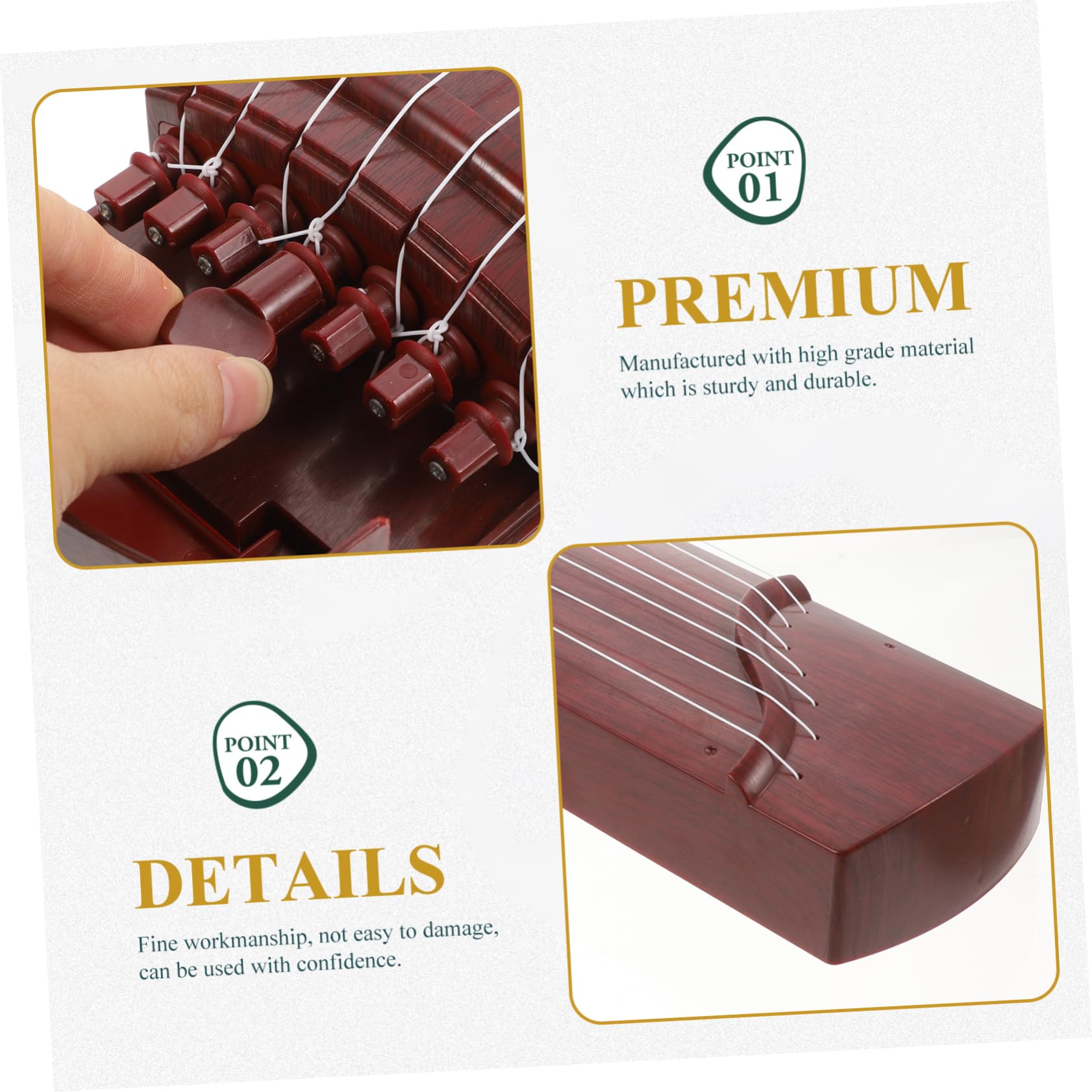 Vaguelly Guzheng Jouet Éducatif Miniature pour Garçon Fille Instrument à Cordes Pratique pour Débutants et Matériau pour Photographie et Décorations