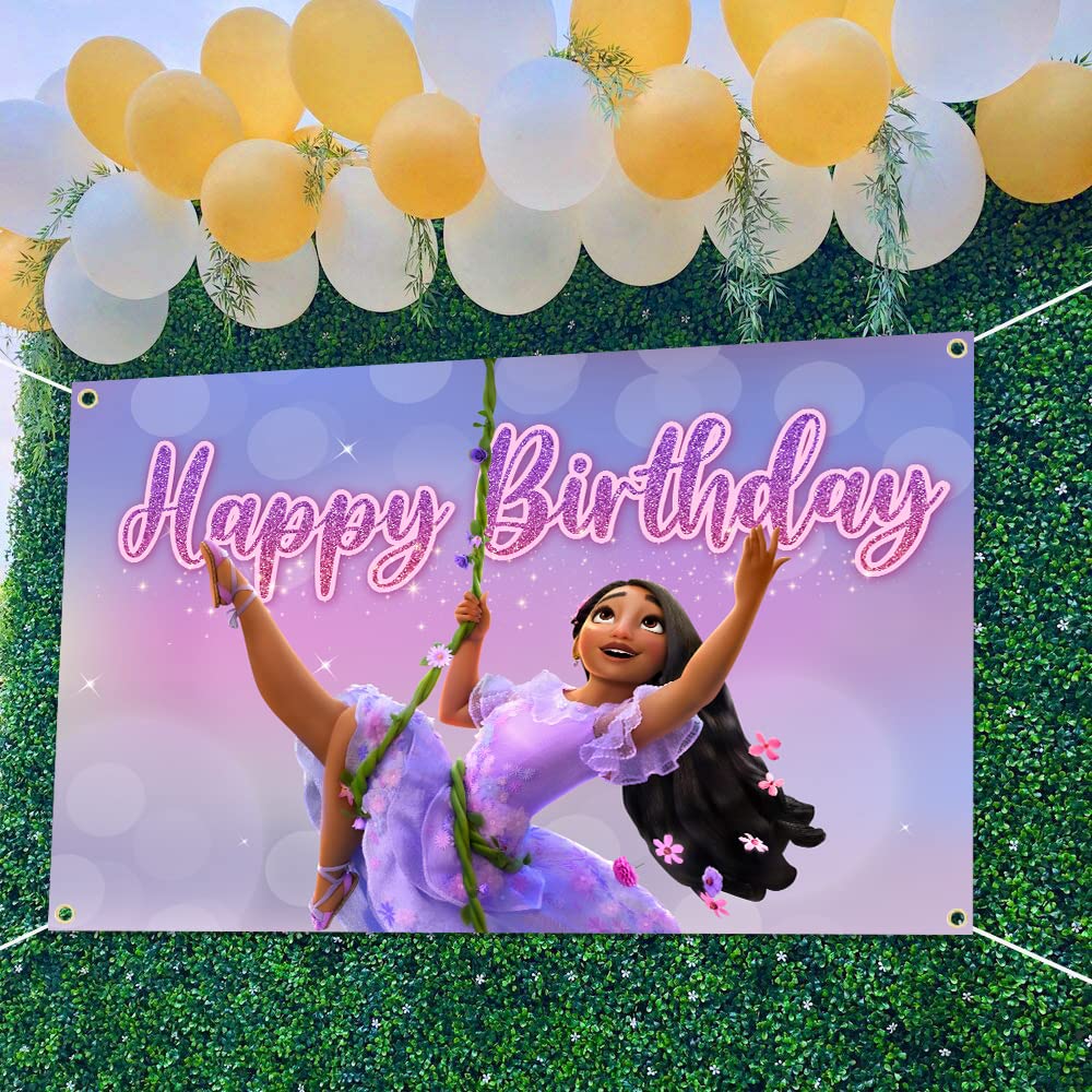 Buy Encanto Birthday Party Supplies, Happy Birthday Backdrop for Encanto Party Decorations, 5 x