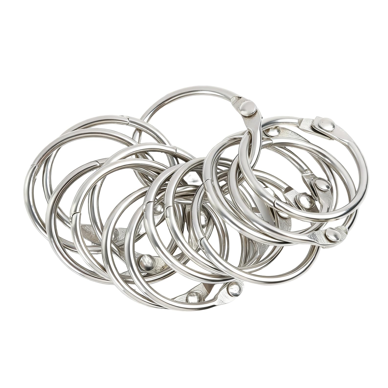 40PCS Binder Rings, Metal Book Rings, 25mm Loose Leaf, Silver Keychain Rings for Index Cards, Notebooks, Photo Albums, Scrapbooking, DIY Craft Projects, File Organising Office Supplies