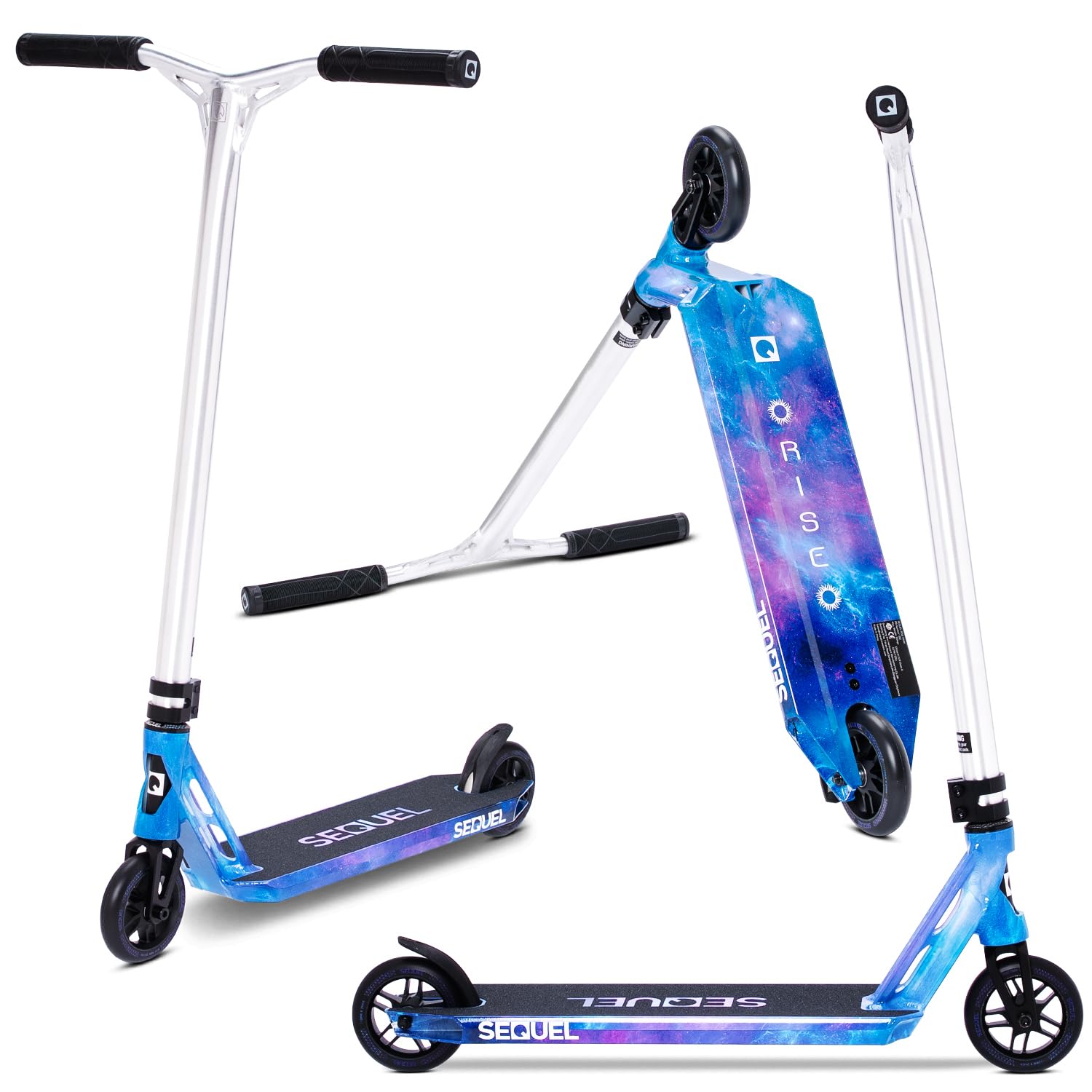 Sequel Rise Stunt Scooter – Complete Pro Trick Scooter with Aluminum Frame, 110mm Wheels, 220 lbs Weight Capacity, Ages 8+