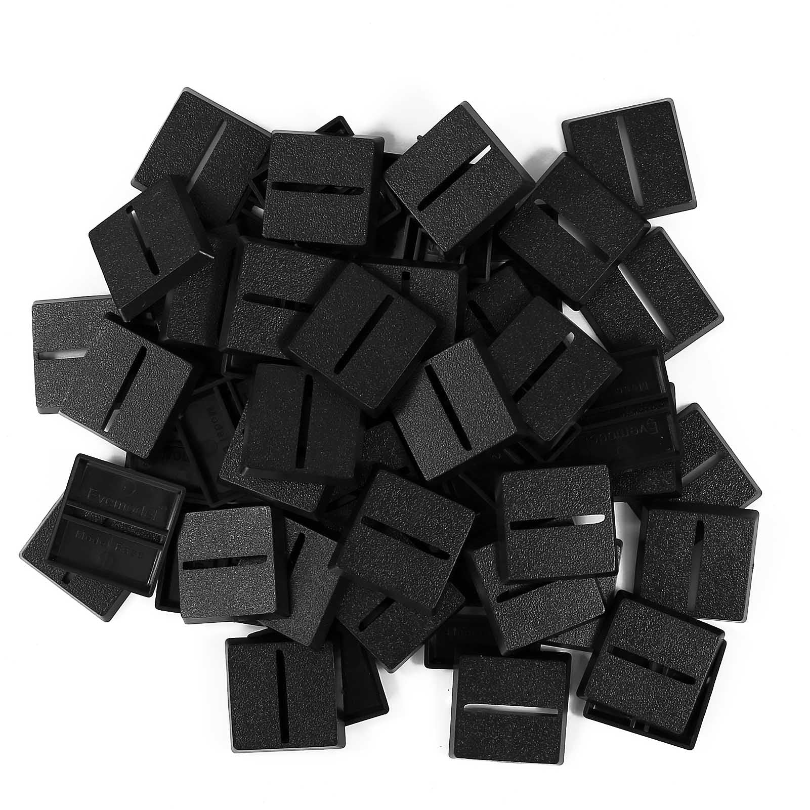 Evemodel Plastic Model Bases with Slot Square Black ABS for Wargame Military Tabletop (25 * 25mm with slot-100pcs)