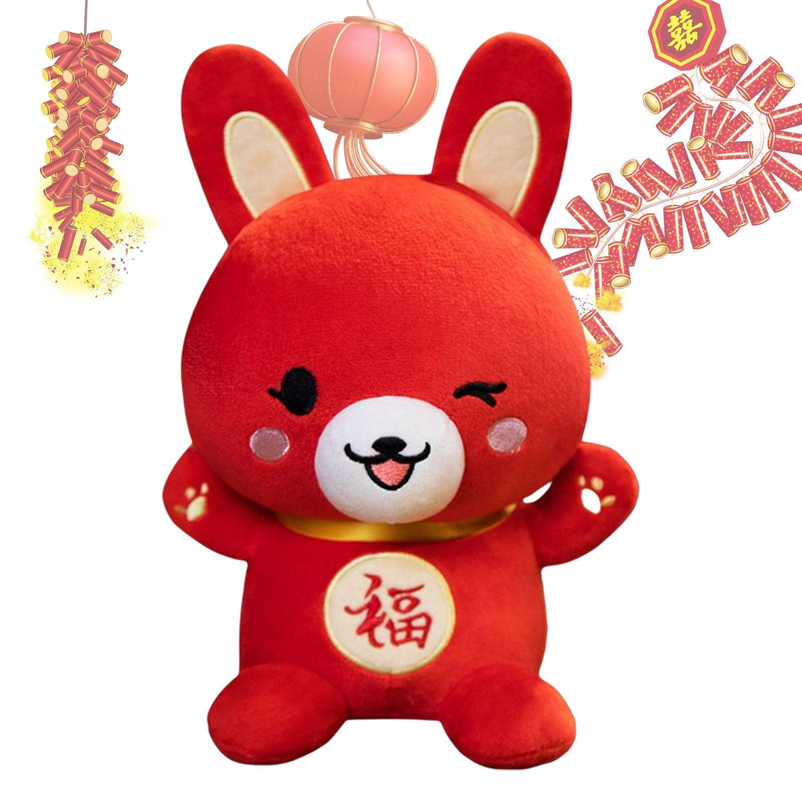 Amazon.co.jp: 中国の旧正月のウサギのぬいぐるみ - 福と中国風