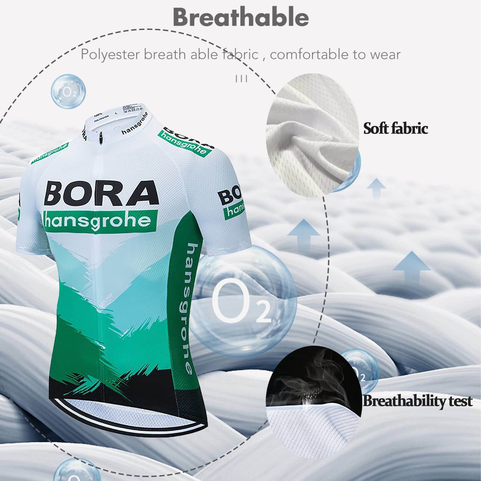 HOMTOL Abbigliamento Ciclismo Set Manica Corta Tuta Ciclismo Uomo Completo Ciclismo Estivo Per Bici Da MTB Con Pantaloncini Imbottiti in Gel Traspirante e Ad Asciugatura Rapida