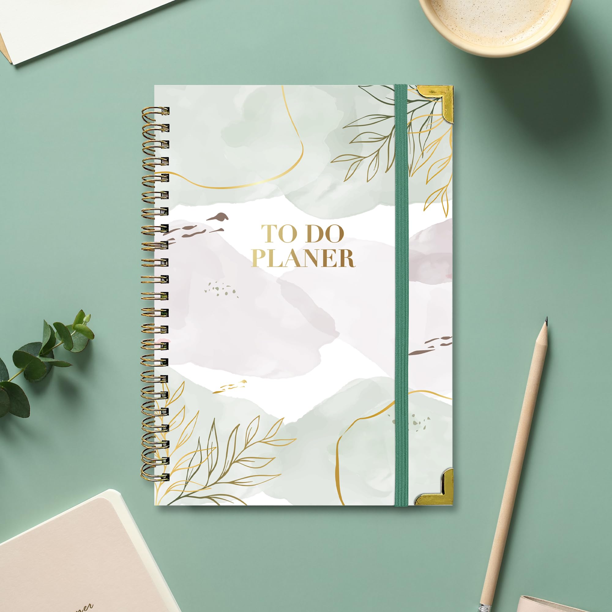 BIROYAL Daily Planner Undated A5, Green purple - Image 4