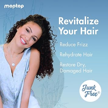 MopTop Daily Curly Hair Conditioner Silicone & Sulfate Free Conditioner Helps Restore Dry Damaged Hair & Reduce Frizz, Paraben Free Natural Hair Products for All Hair Types (Bamboo, 8 oz)