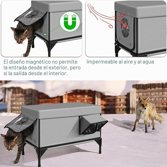 Foto 3 de 7 de Casa para Gatos En El Exterior con Calefacción En Invierno,Extremadamente Aislada Y Resistente…