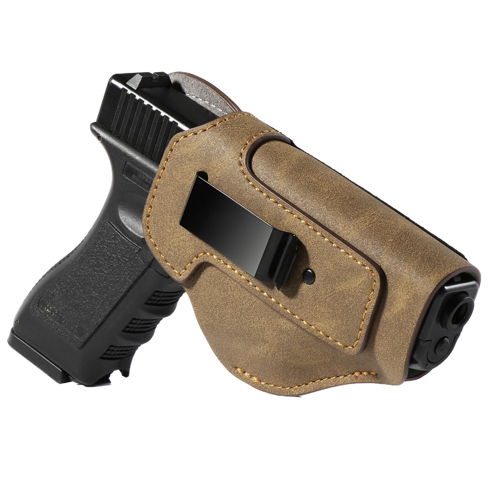 Gun Holsters for 9mm Universal Pistols Micro Fiber Leather Holster IWB OWB Fit Glock17/19/42/43X LCP380 Sig XD45/ P320 Taurus G3C/ G2C/G3/ or Similar Sized Handguns