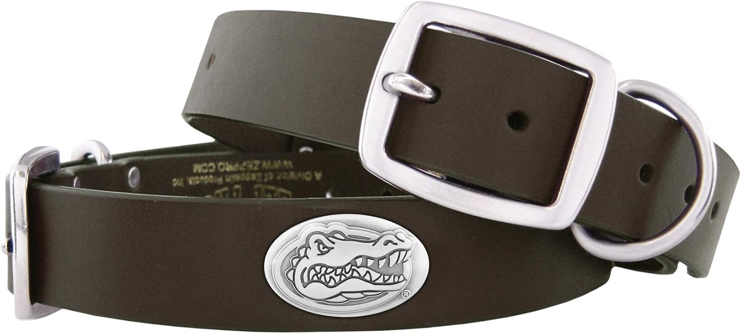 ZEP-PRO Florida Gators Brown Leather Concho Dog Collar, Large