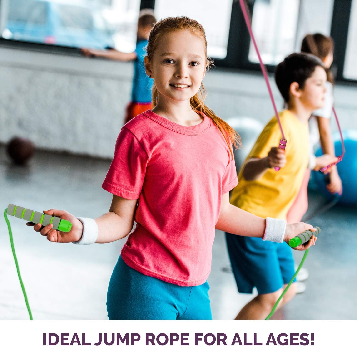 Xarus Adjustable Jump Rope For Kids Girls & Boys – 4 Pack Soft Handle Skipping Rope Best for All Ages Children Workout Equipment – Fun Indoor & Outdoor Sports Activities for Student Exercise & Fitness Training : Toys & Games